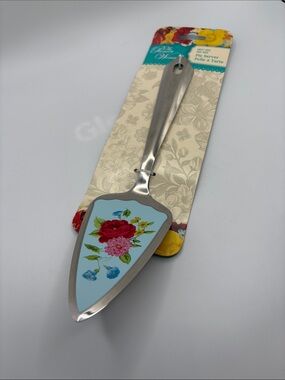 New In Package Pioneer Woman Sweet Rose Stainless Steel Pie Cake Quiche Server